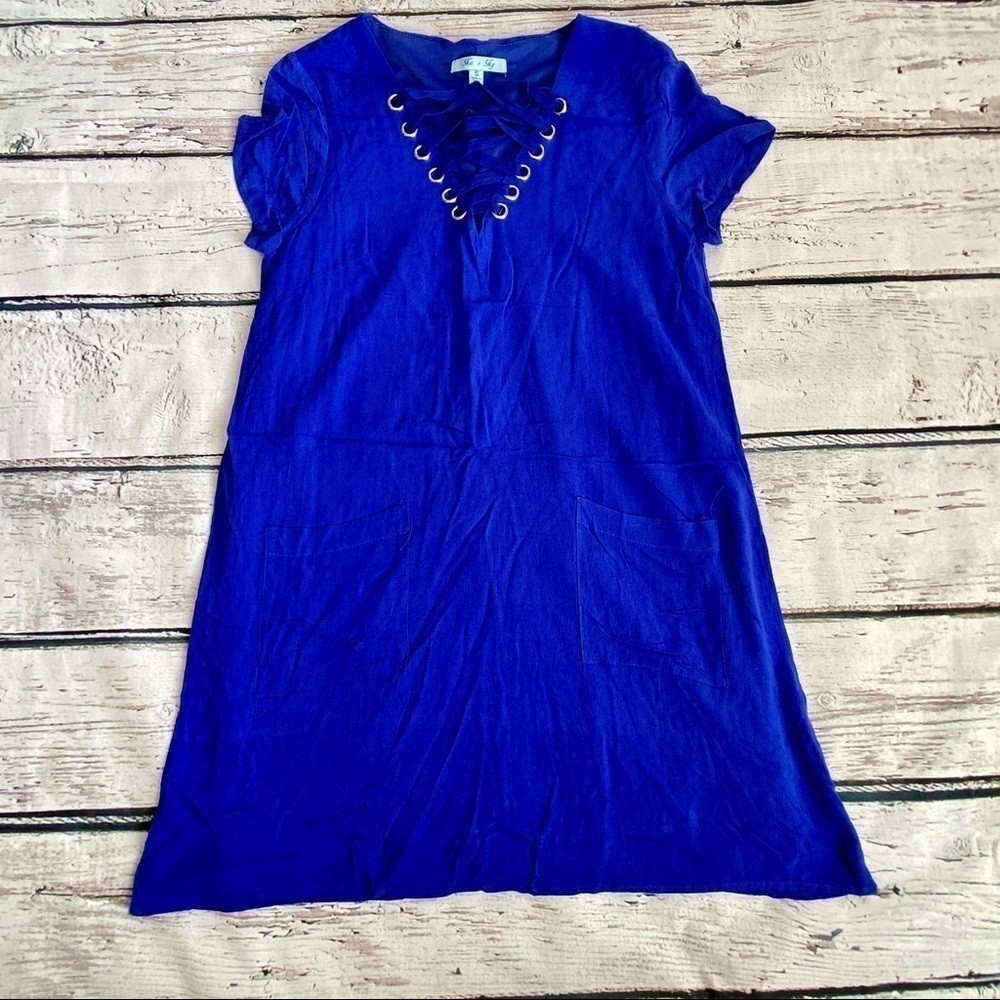 NWOT She + Sky Royal Blue dress short